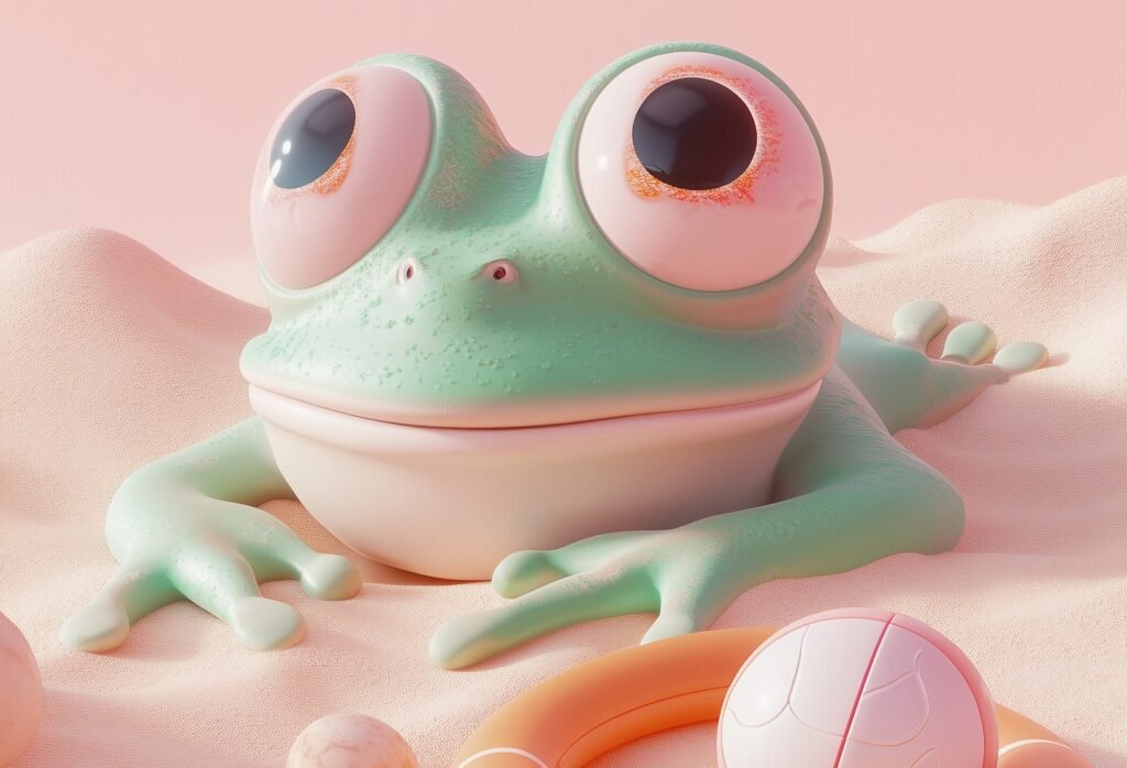 cute 3d frog